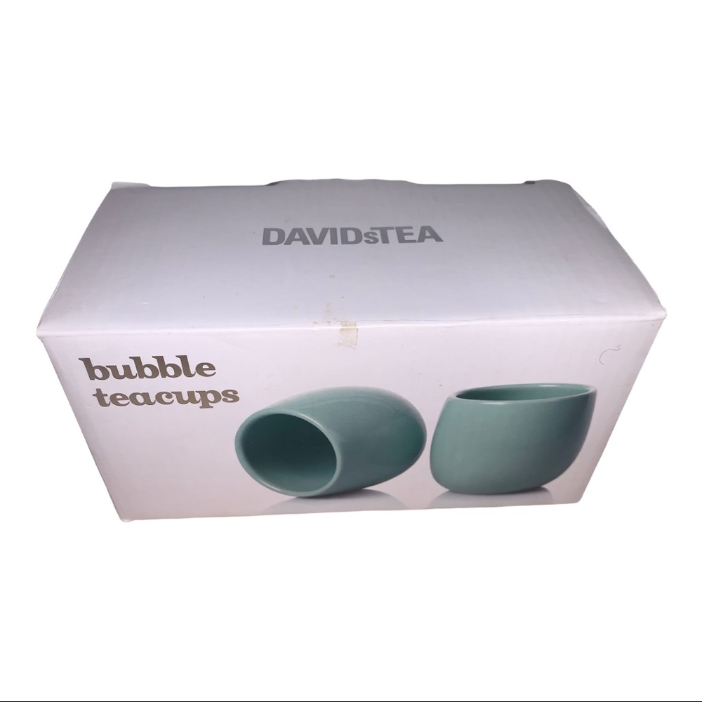 NIB Davids Tea Green Bubble Tea Cups 200ml set of two in box new